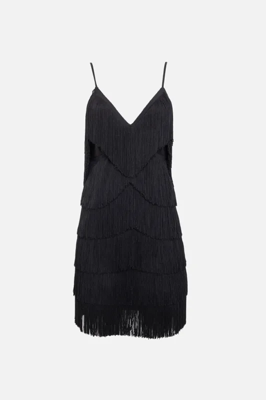 Fringe Slip Mini Dress made by Norma Kamali
