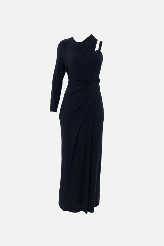 Asymmetric Draped Cutout-Back Maxi Dress made by Plus Zero Concept Store