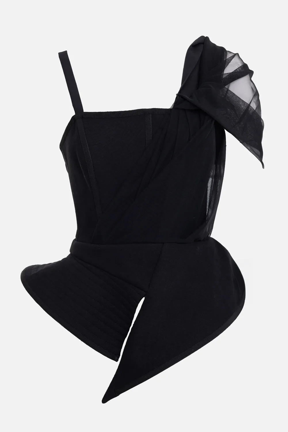 Asymmetric Draped Peplum Corset Top sold by Plus Zero Concept Store product image thumbnail 2