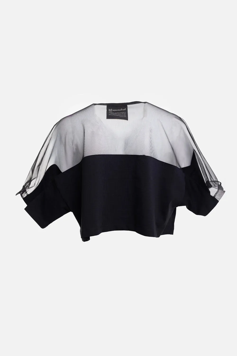 Sheer-Panel Cropped T-Shirt sold by Plus Zero Concept Store product image thumbnail 3