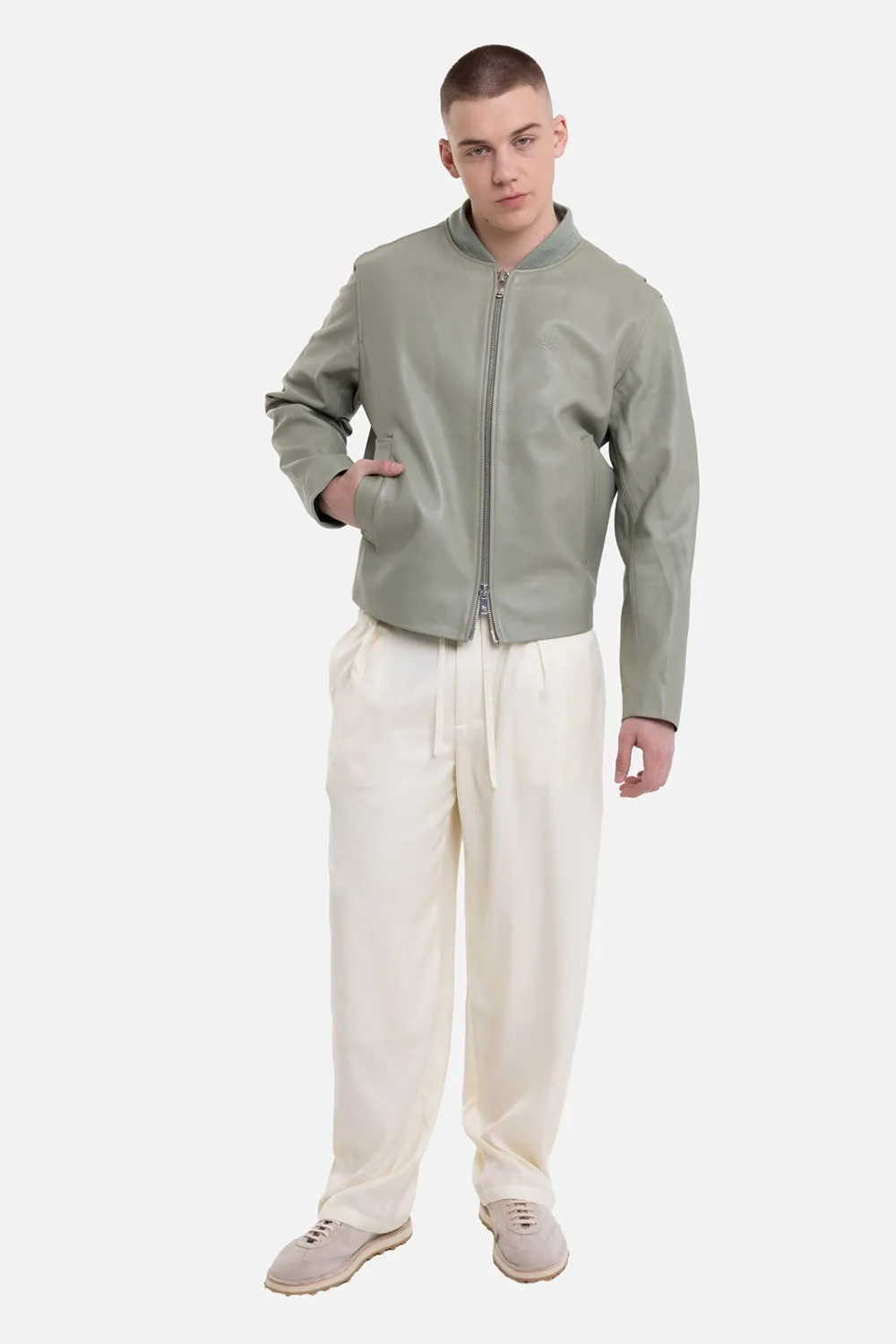 Leather Bomber Jacket sold by Plus Zero Concept Store product image thumbnail 2