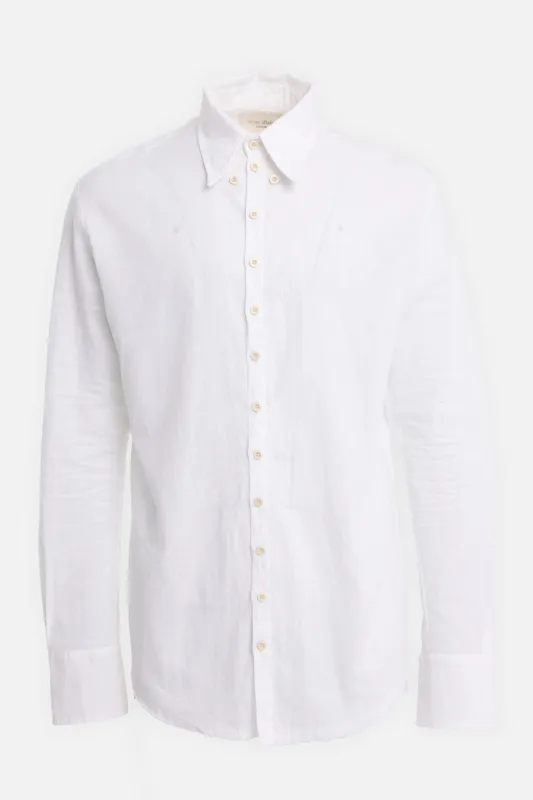 Linen Blend Button-Down Shirt made by Plus Zero Concept Store