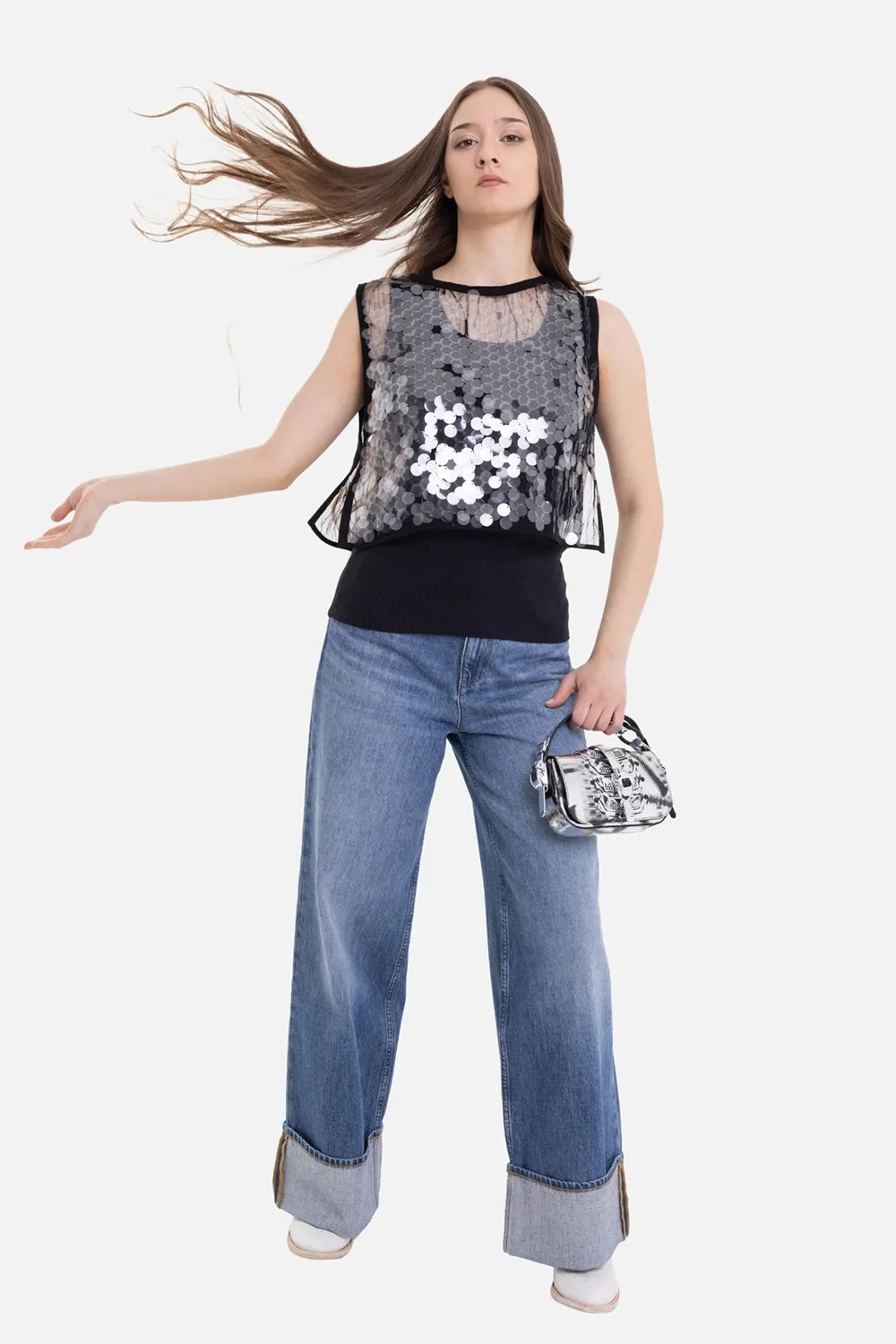 Aria Sheer Sequin Tulle Top sold by Plus Zero Concept Store product image thumbnail 2