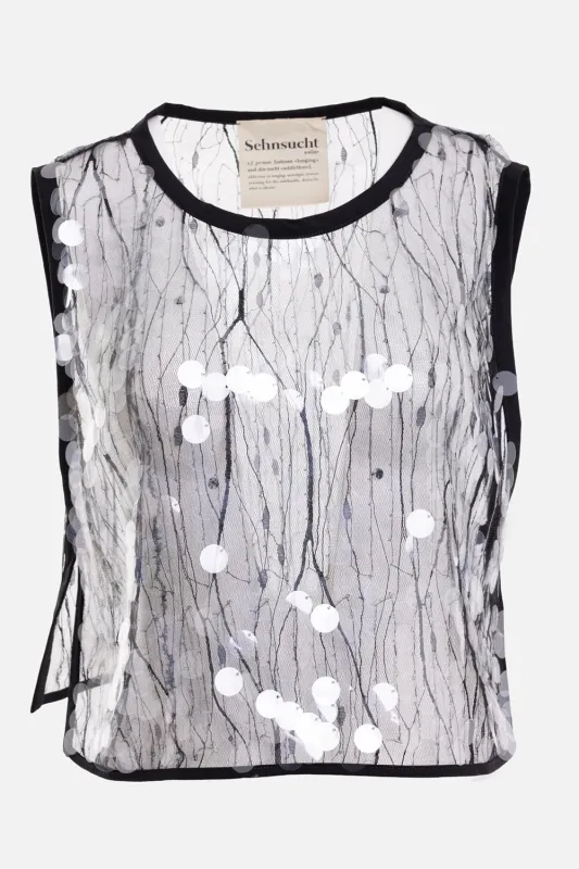 Aria Sheer Sequin Tulle Top made by Plus Zero Concept Store