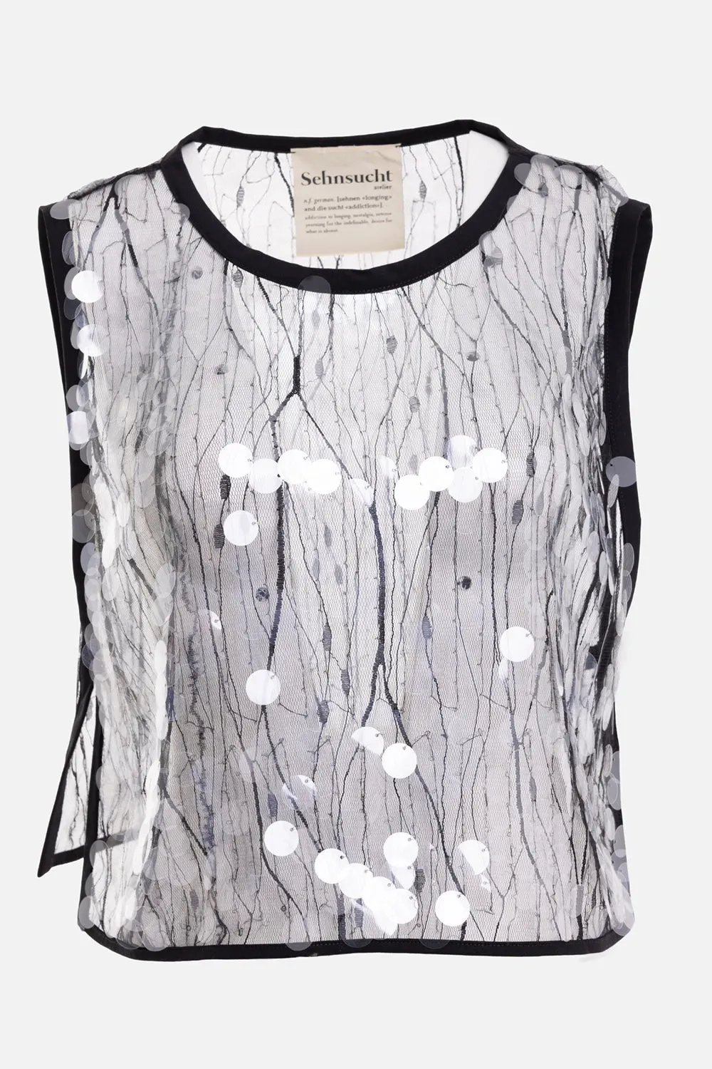 Aria Sheer Sequin Tulle Top sold by Plus Zero Concept Store
