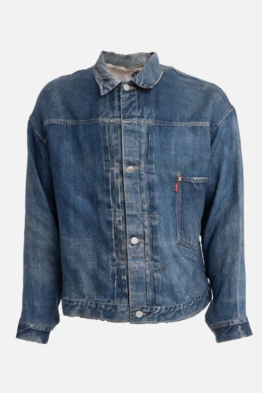 Indigo Trompe L’Oeil Linen Jacket made by Comme des Garcons