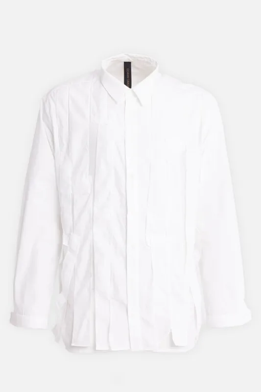 White Panelled Cotton Shirt made by Plus Zero Concept Store