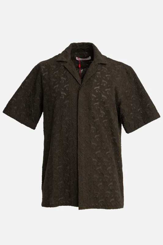 Bayleaf Green Broderie Shirt made by Orlebar Brown