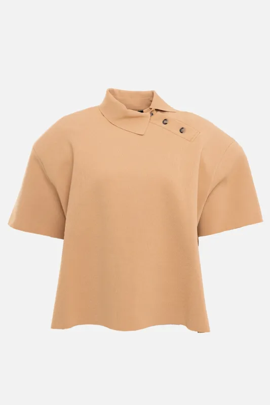 Knitted Rugby Polo Top made by A.W.A.K.E. MODE