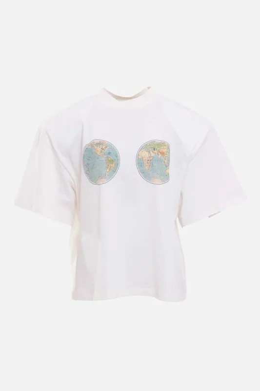 Hemispheres Map Voluminous T-Shirt made by A.W.A.K.E. MODE