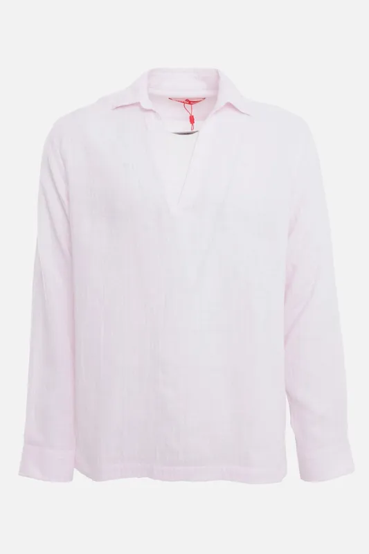 Ridley Edge Stitch Shirt in Macaron Pink made by Orlebar Brown