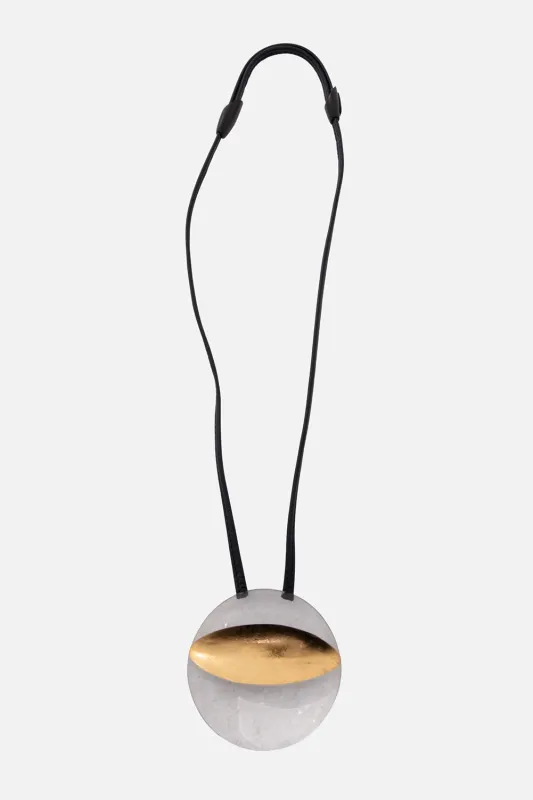 Isola Silver-Foil Pendant Necklace made by Monies