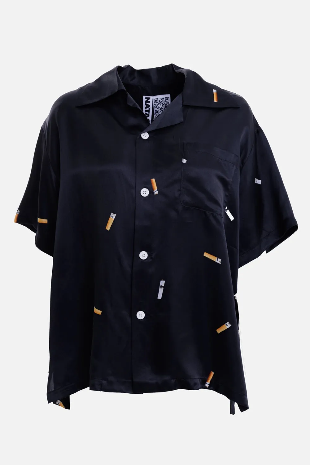 Black Cigarette-Print Cabana Shirt sold by Plus Zero Concept Store