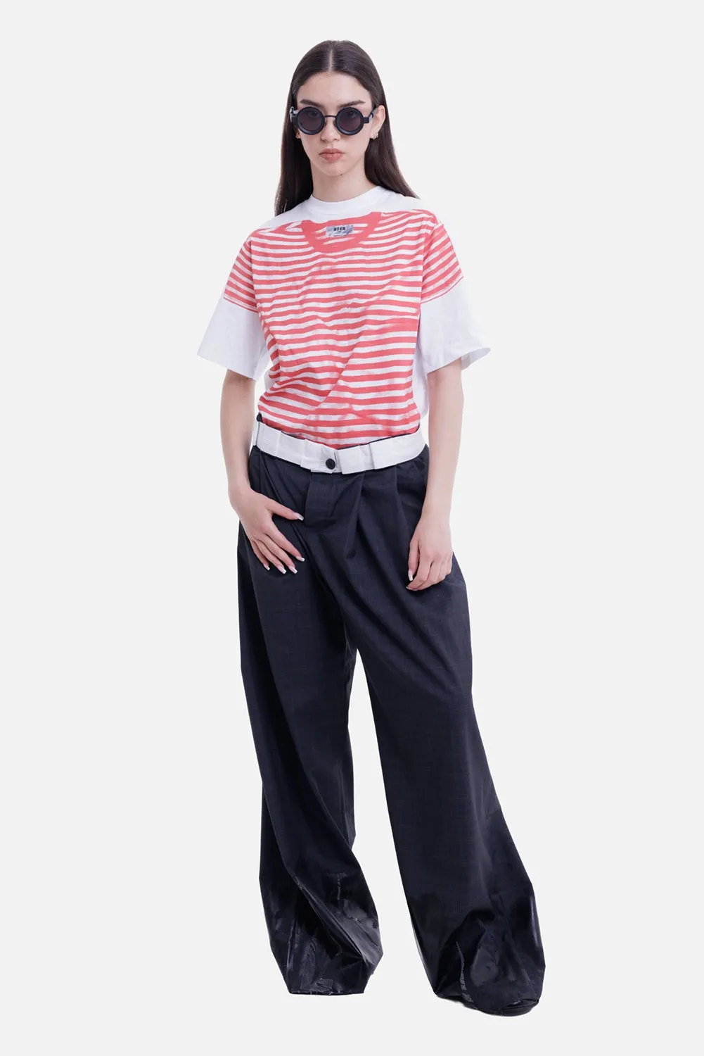 Dark Grey Sculpted Rolled-Waist Trousers sold by Plus Zero Concept Store product image thumbnail 2
