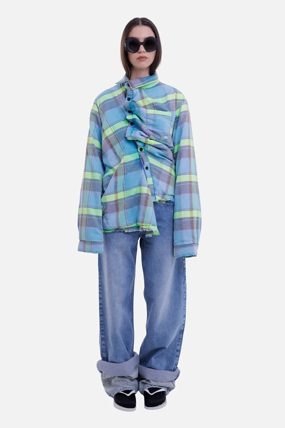 Twisted Padded Checked Shirt Jacket sold by Plus Zero Concept Store product image thumbnail 2
