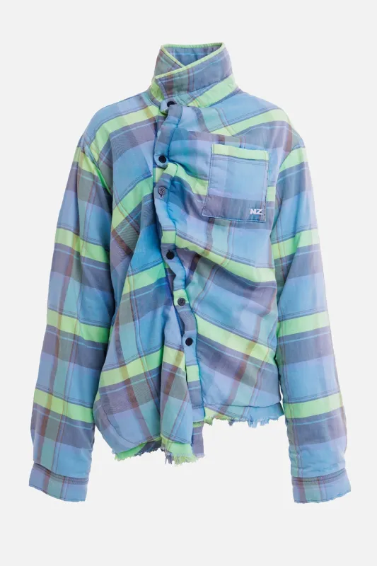 Twisted Padded Checked Shirt Jacket made by Natasha Zinko