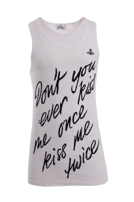 Kiss Me Twice Ribbed Tank Top made by Vivienne Westwood