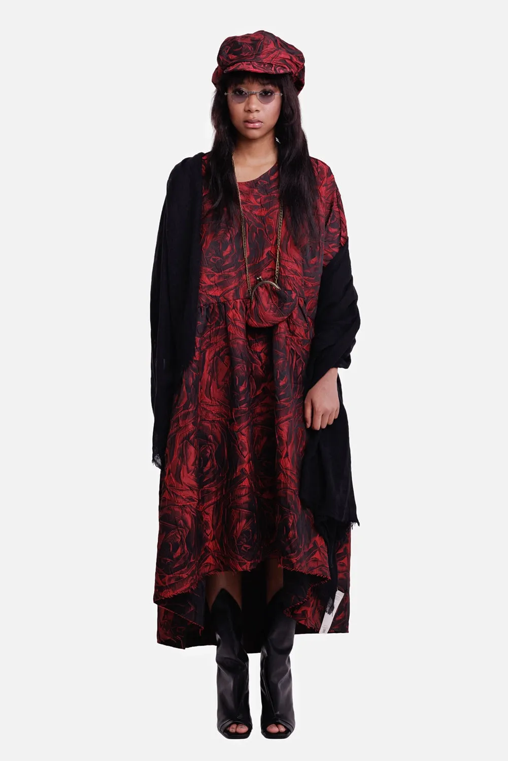 Rose Print High-Low Midi Dress sold by Plus Zero Concept Store product image thumbnail 2