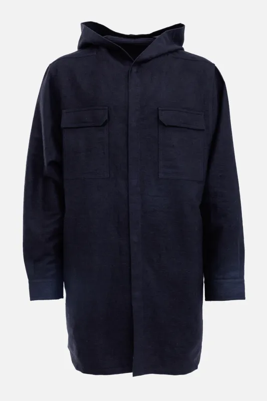 Hooded Ramie-Cotton Outershirt made by Rick Owens