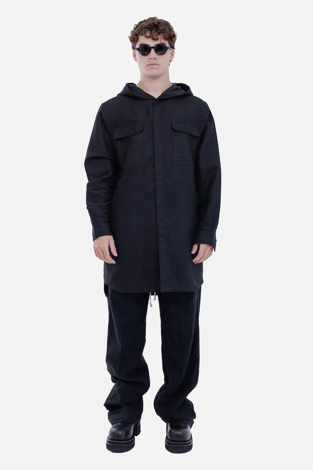 Hooded Ramie-Cotton Outershirt sold by Plus Zero Concept Store product image thumbnail 2