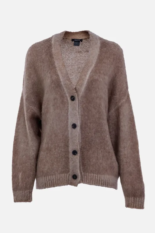 Short V-Neck Cashmere-Silk Cardigan made by Avant Toi