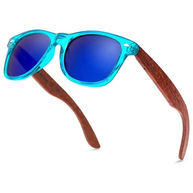 Cloudfield Unisex Polarized Wood Sunglasses - Ocean Blue sold by Cloudfield