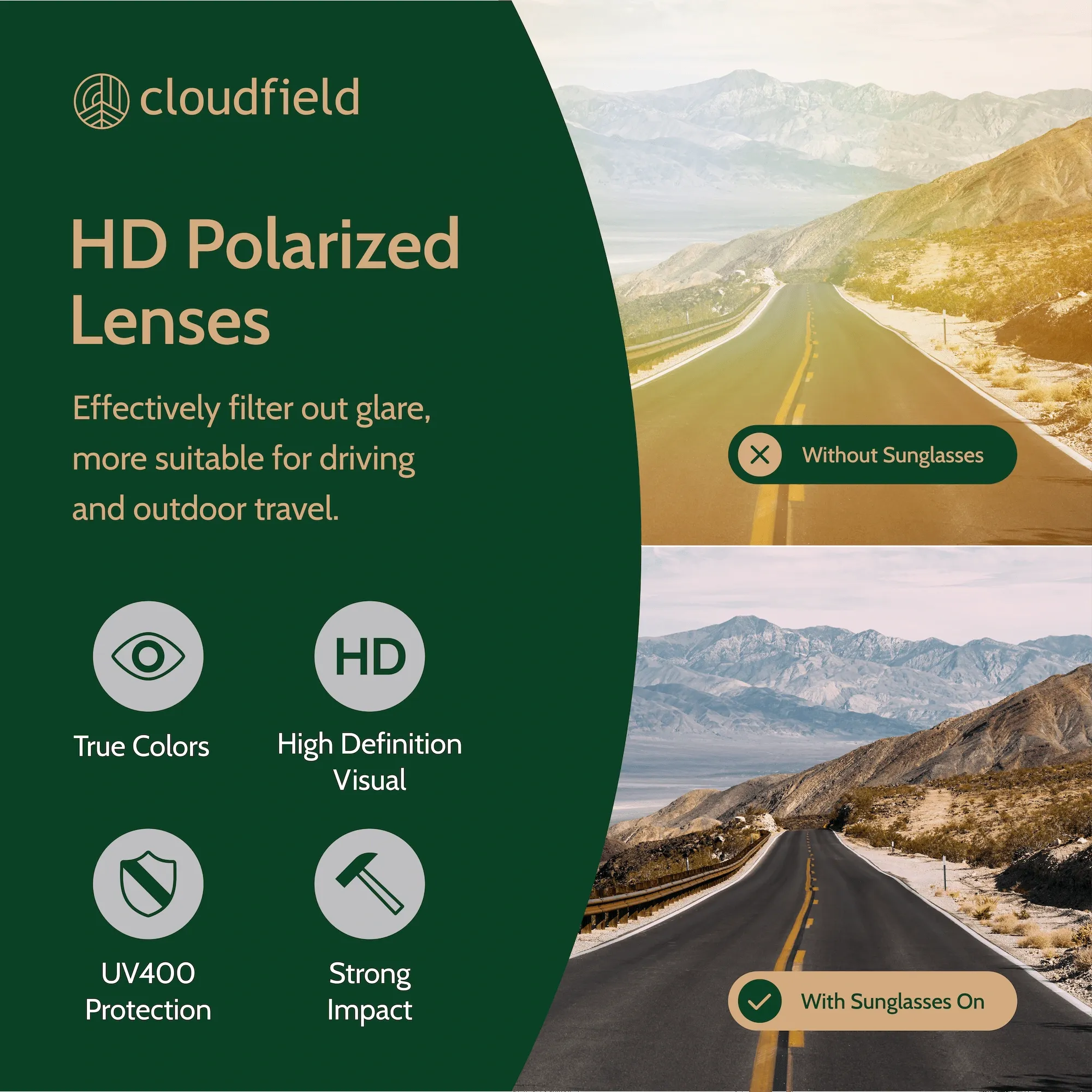 Cloudfield Unisex Polarized Wood Sunglasses - Ocean Blue sold by Cloudfield product image thumbnail 5