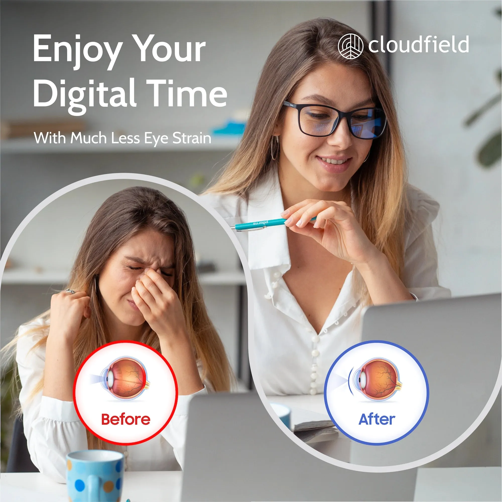 Cloudfield Blue Light Computer Glasses - Black sold by Cloudfield product image thumbnail 4