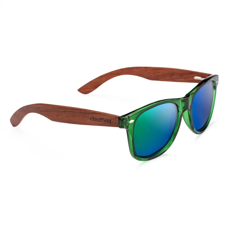 Cloudfield Unisex Polarized Wood Sunglasses - Blue Green sold by Cloudfield