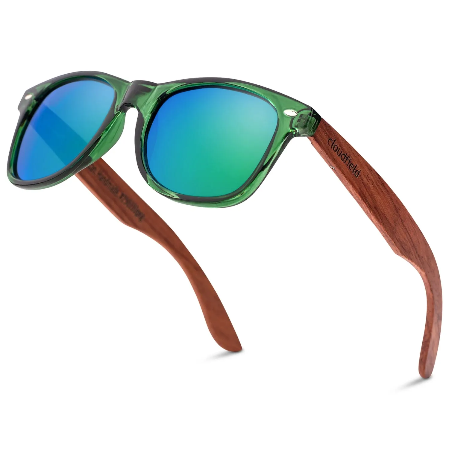 Cloudfield Unisex Polarized Wood Sunglasses - Blue Green sold by Cloudfield product image thumbnail 2