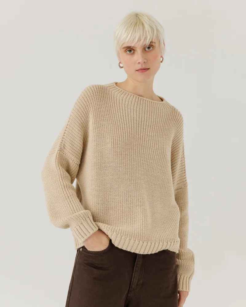 Laumės: Beige Merino Wool Sweater sold by The Knotty Ones