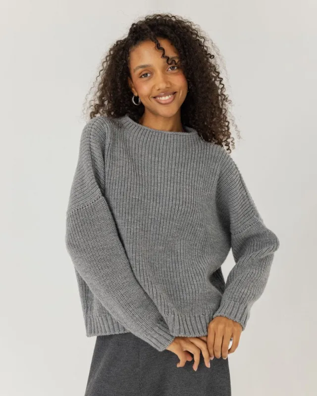Laumės: Fog Grey Merino Wool Sweater sold by The Knotty Ones