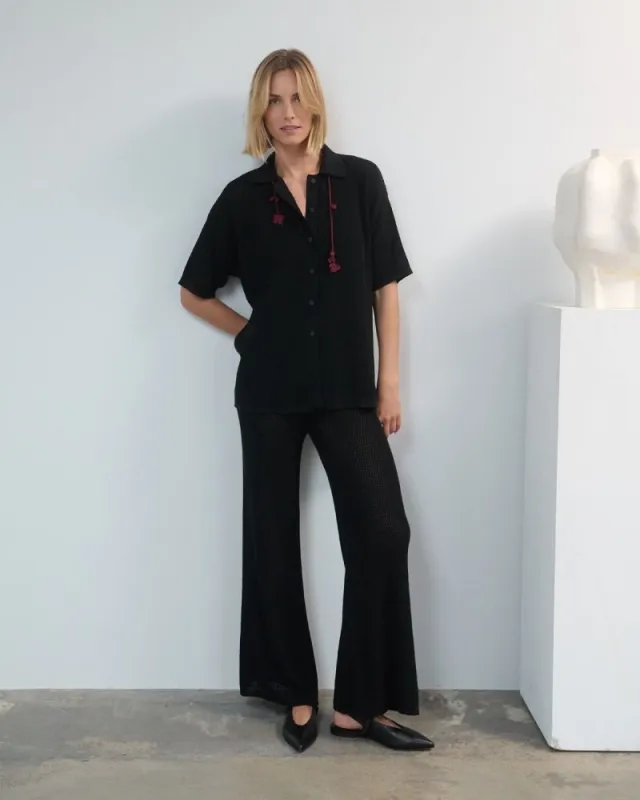 Sutemos: Black Cotton Pants sold by The Knotty Ones