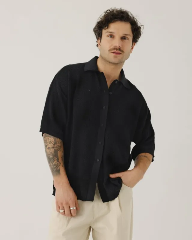 Sutemos: Black Cotton Shirt sold by The Knotty Ones