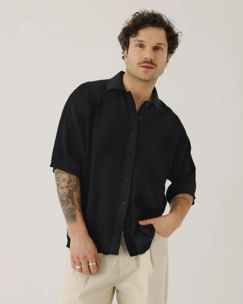Sutemos: Black Cotton Shirt sold by The Knotty Ones