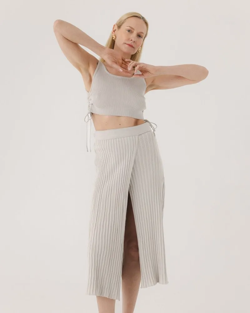 Drebulė: Silver Grey Cotton Crop Top sold by The Knotty Ones product image thumbnail 2