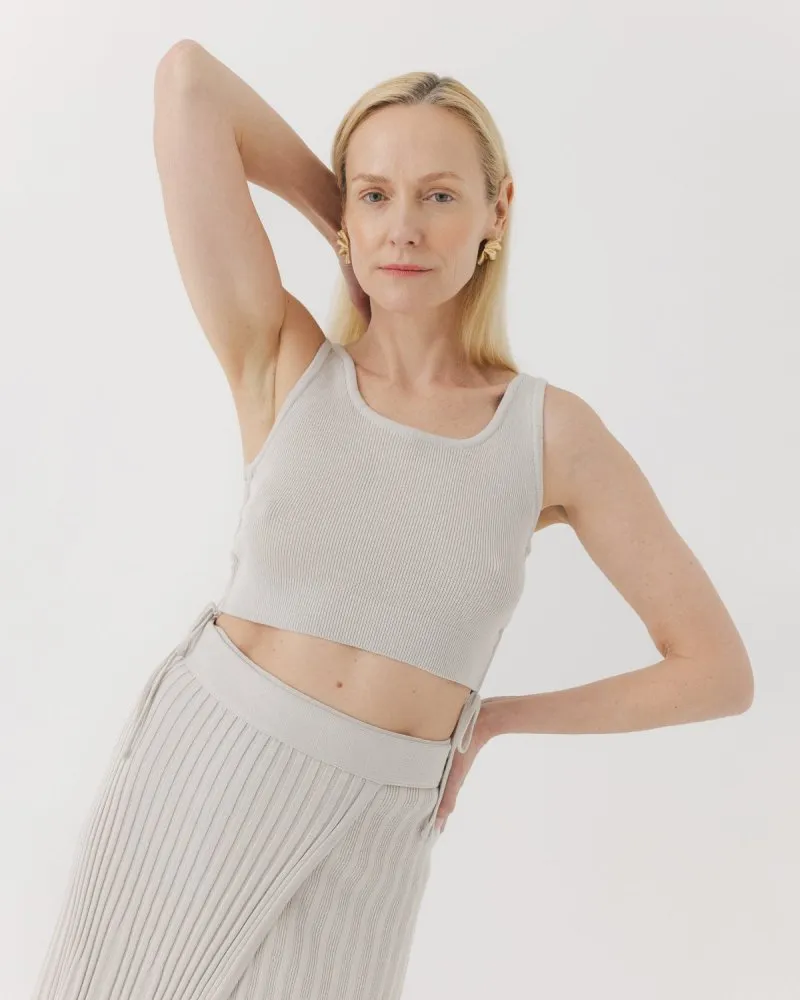 Drebulė: Silver Grey Cotton Crop Top sold by The Knotty Ones product image thumbnail 5