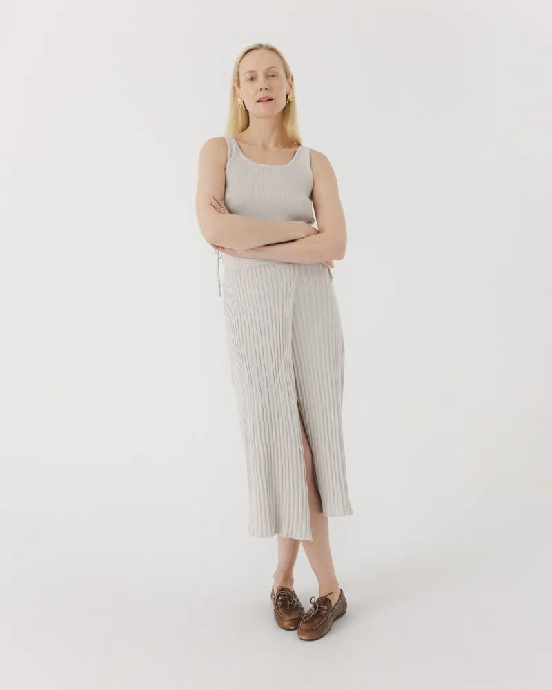 Šatrija: Silver Grey Cotton Wrap Skirt sold by The Knotty Ones product image thumbnail 5