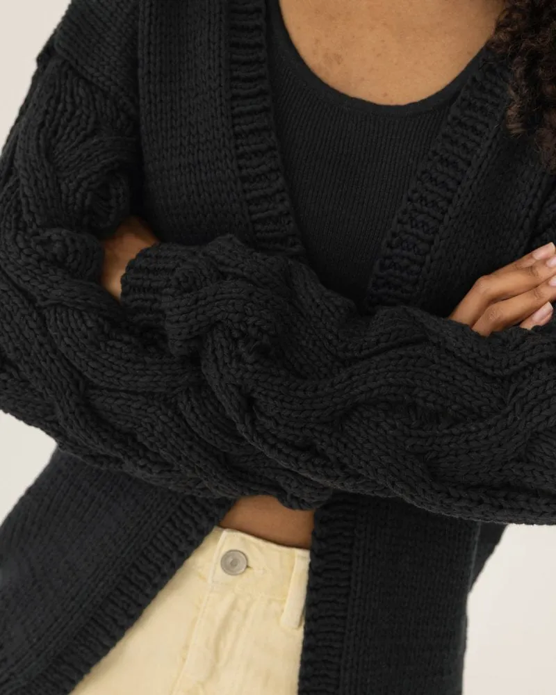 Kovas: Raven Black Cotton Cardigan sold by The Knotty Ones product image thumbnail 4