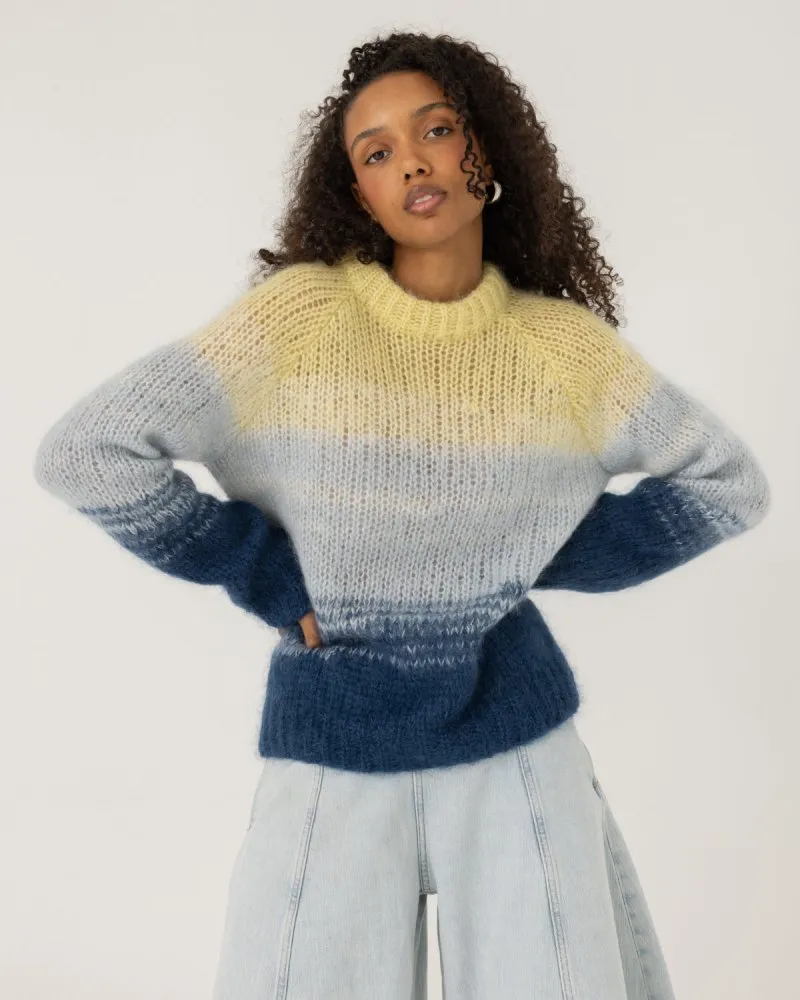 Perkūnas: Twilight Gold Mohair & Silk Sweater sold by The Knotty Ones