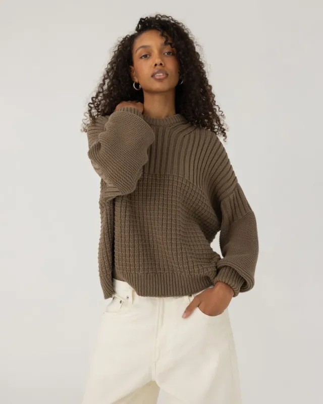 Delčia: Earth Brown Cotton Sweater sold by The Knotty Ones