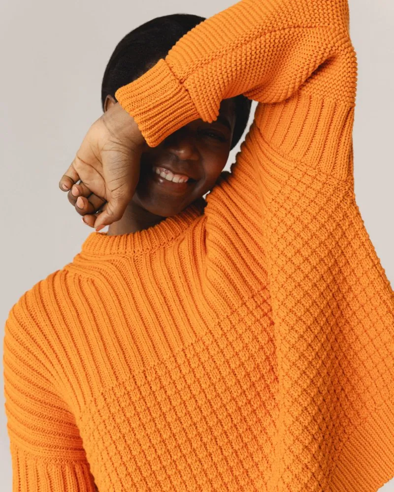 Delčia: Orange Cotton Sweater sold by The Knotty Ones product image thumbnail 2