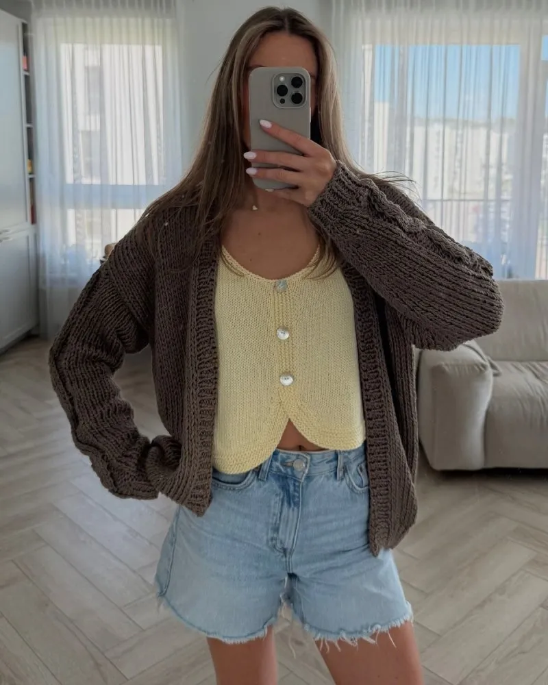 Vėdrynas: Silver Grey Cotton Top sold by The Knotty Ones product image thumbnail 5