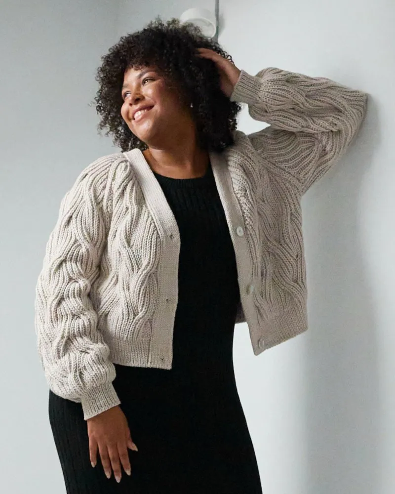 Nemunas: Sea Salt Merino Wool Cardigan sold by The Knotty Ones