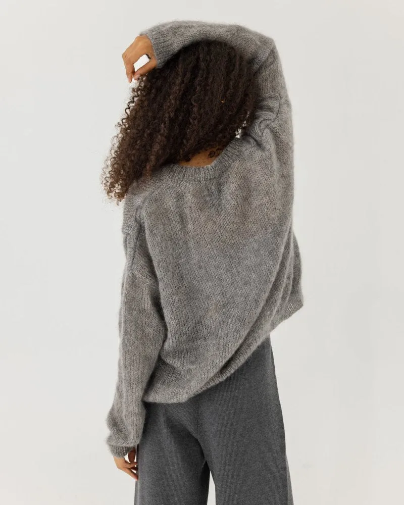 Twisted Erik: Fog Grey Silk Mohair Cardigan sold by The Knotty Ones product image thumbnail 4