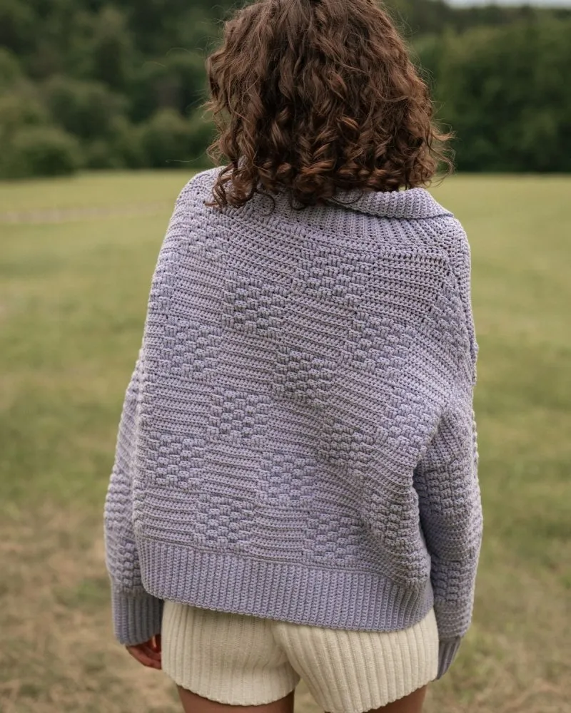 Prietema: Lilac Crochet Cotton Jacket sold by The Knotty Ones product image thumbnail 4