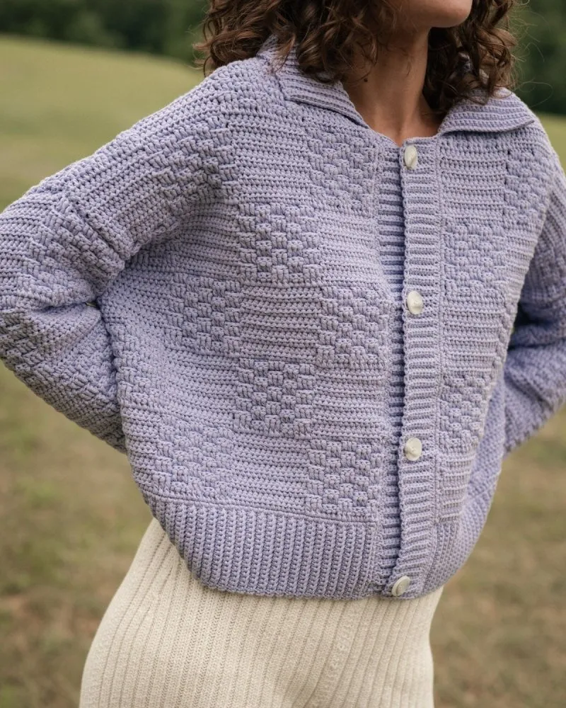 Prietema: Lilac Crochet Cotton Jacket sold by The Knotty Ones product image thumbnail 5