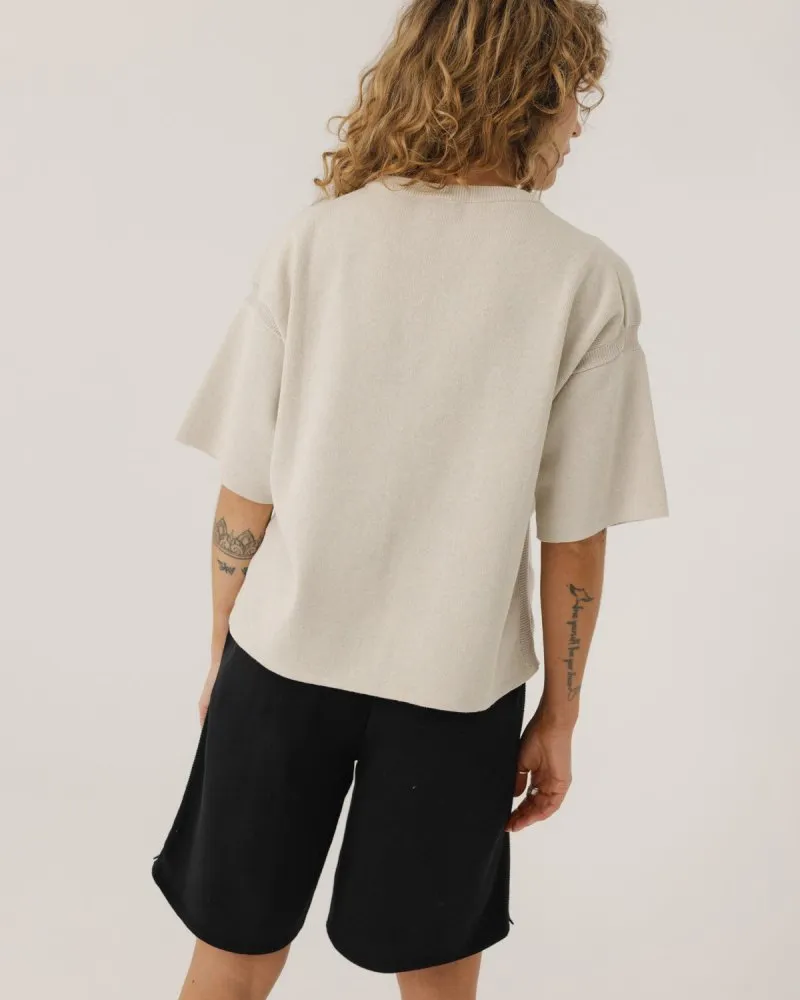 Aistis: Stone Grey Cotton T-shirt sold by The Knotty Ones product image thumbnail 3