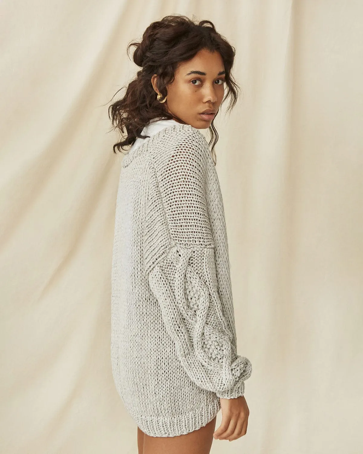 Tom: Silver Grey Cotton Cardigan sold by The Knotty Ones