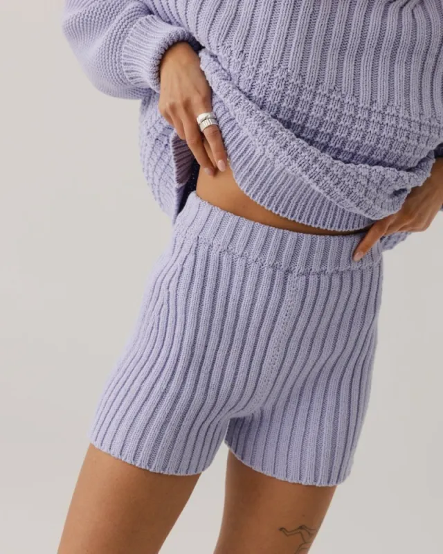 Pilnatis: Lilac Cotton Shorts sold by The Knotty Ones